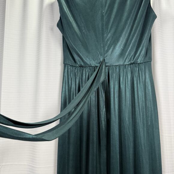 Dress the Population Krista Elegant Tie-Waist Gown Emerald Green Size Large - Picture 6 of 13